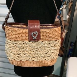 Brighton straw and Leather Purse